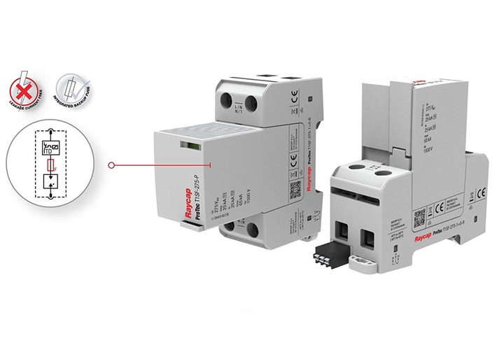 Foto Descargador de sobretensión de Tipo 1+2 con fusible integrado para armarios principales y cuartos de contadores.